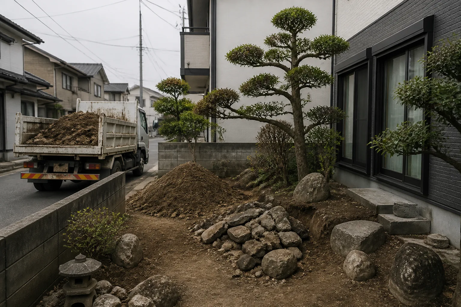 庭の撤去費用。土・石・木で搬出が変わるの確認ポイント 2