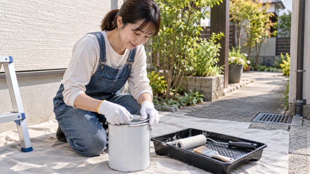 外構DIY後に塗料容器と刷毛を安全に片付けるテーマ画像